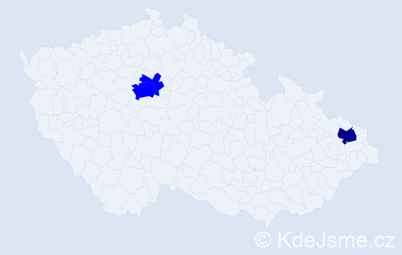 Příjmení: 'Kydalková', počet výskytů 4 v celé ČR