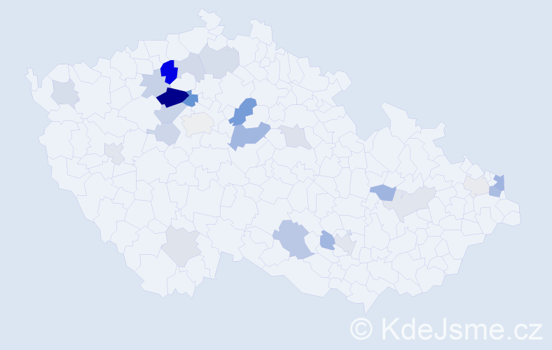 Příjmení: 'Zubáková', počet výskytů 50 v celé ČR