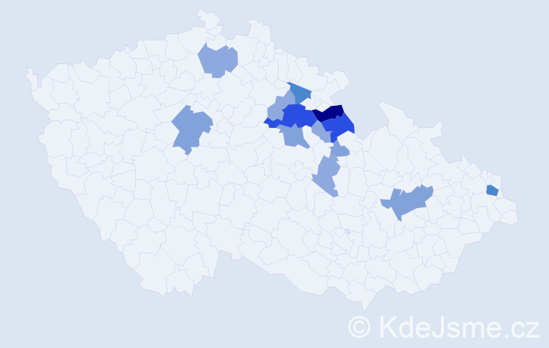 Příjmení: 'Dubánková', počet výskytů 42 v celé ČR