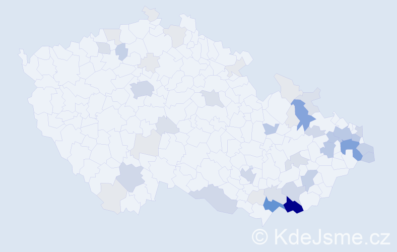Příjmení: 'Tomčala', počet výskytů 171 v celé ČR