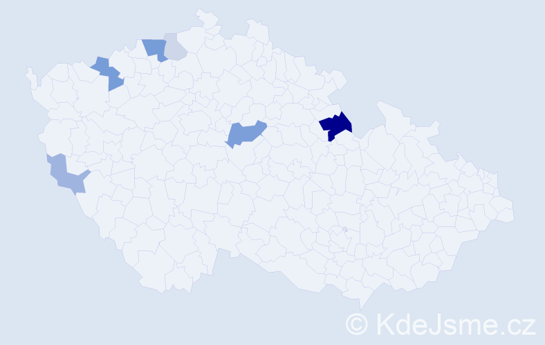 Příjmení: 'Kotýza', počet výskytů 16 v celé ČR
