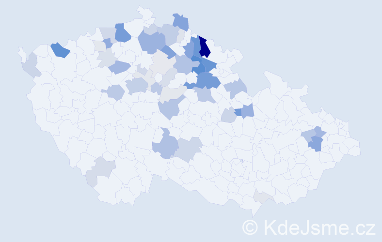 Příjmení: 'Klazar', počet výskytů 173 v celé ČR