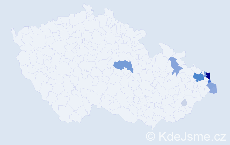 Příjmení: 'Filipczyková', počet výskytů 43 v celé ČR