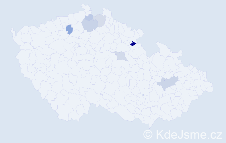 Příjmení: 'Cejpa', počet výskytů 17 v celé ČR
