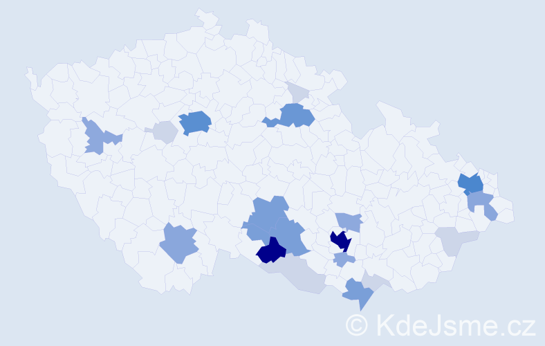 Příjmení: 'Ellingerová', počet výskytů 79 v celé ČR