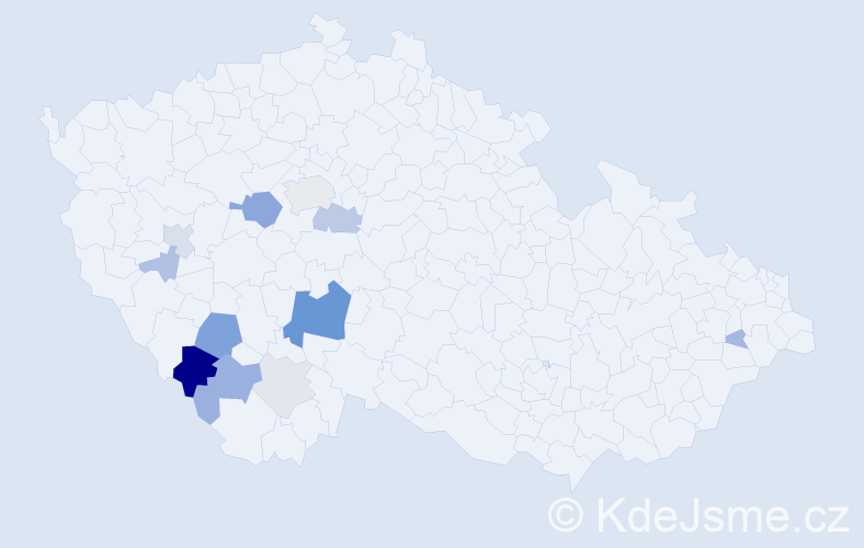 Příjmení: 'Hodoušková', počet výskytů 36 v celé ČR