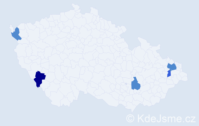 Příjmení: 'Csőlle', počet výskytů 8 v celé ČR