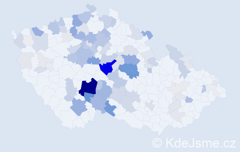 Příjmení: 'Douda', počet výskytů 520 v celé ČR