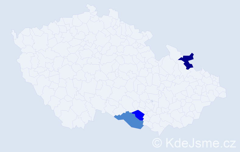 Příjmení: 'Hitlová', počet výskytů 6 v celé ČR