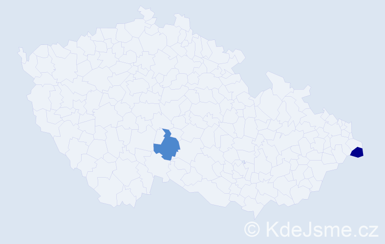 Příjmení: 'Kavuliak', počet výskytů 4 v celé ČR