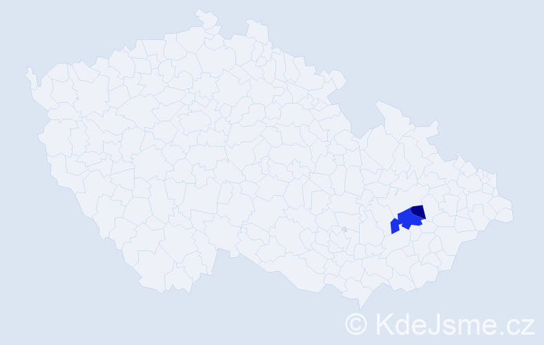 Příjmení: 'Lon', počet výskytů 13 v celé ČR