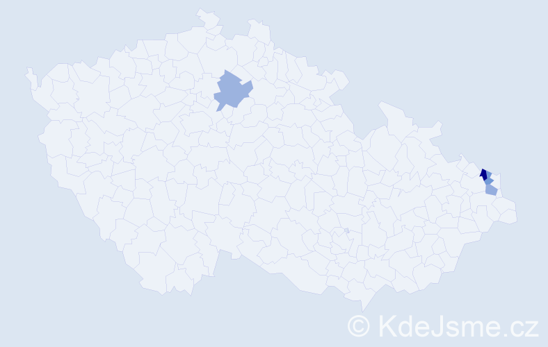 Příjmení: 'Kenda', počet výskytů 5 v celé ČR