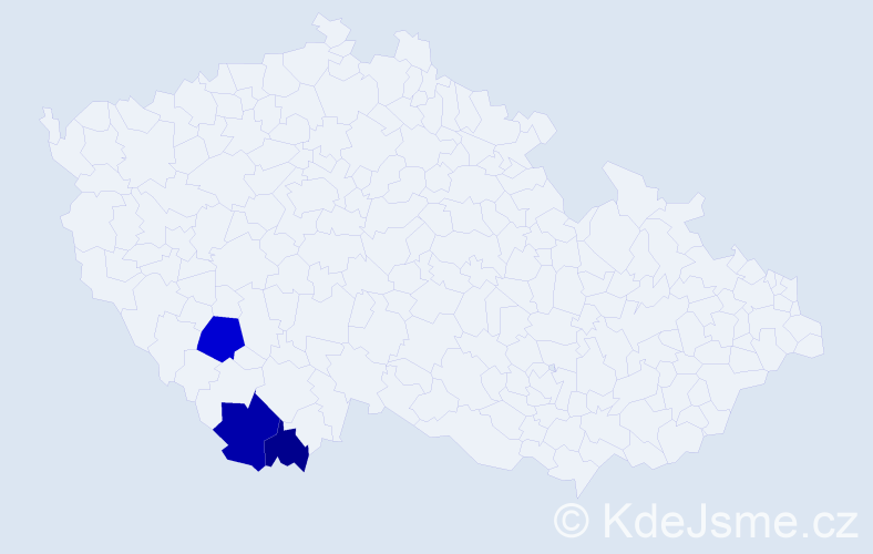 Příjmení: 'Gorický', počet výskytů 5 v celé ČR