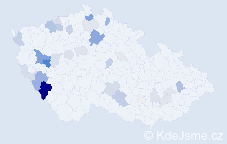 Příjmení: 'Kojzarová', počet výskytů 103 v celé ČR