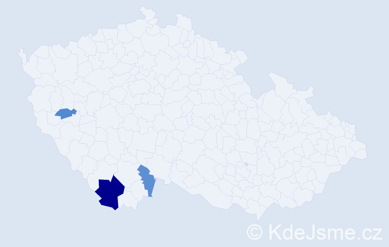 Příjmení: 'Wiltschková', počet výskytů 6 v celé ČR