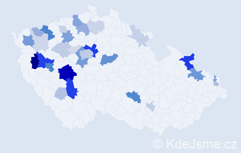 Příjmení: 'Tyll', počet výskytů 114 v celé ČR