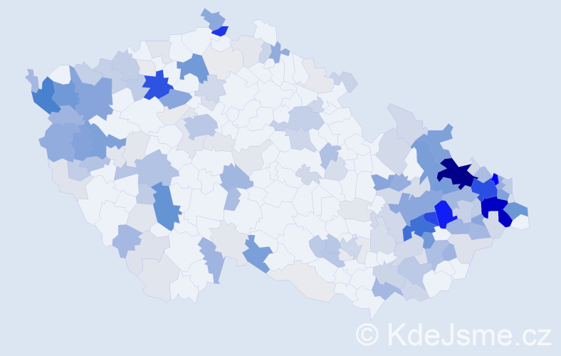 Příjmení: 'Kučová', počet výskytů 738 v celé ČR