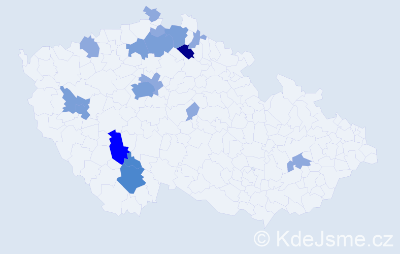Příjmení: 'Kurfirstová', počet výskytů 38 v celé ČR