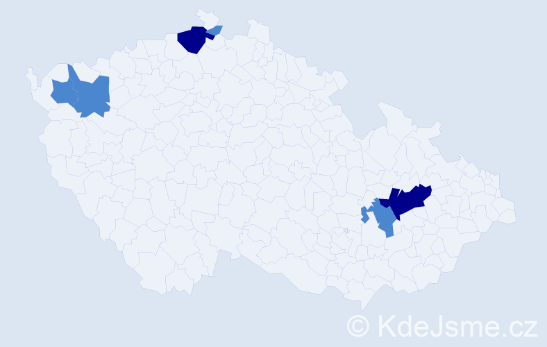 Příjmení: 'Kožuškaničová', počet výskytů 10 v celé ČR