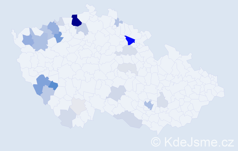 Příjmení: 'Darvaš', počet výskytů 96 v celé ČR