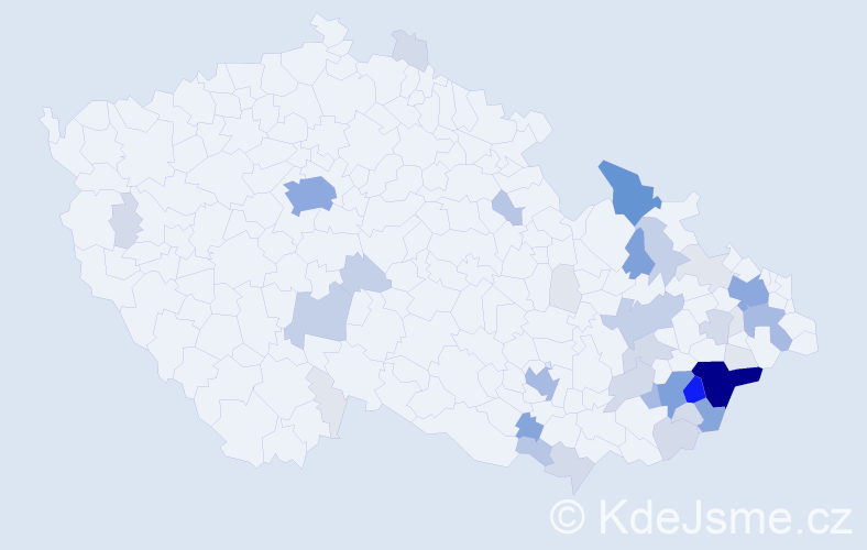 Příjmení: 'Polčák', počet výskytů 175 v celé ČR