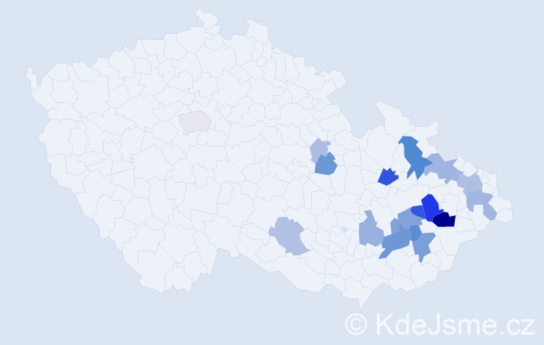 Příjmení: 'Čepica', počet výskytů 61 v celé ČR