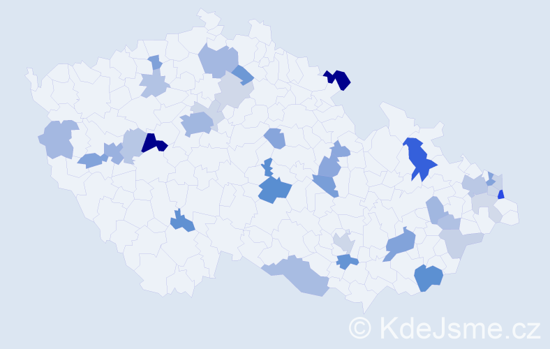 Příjmení: 'Líška', počet výskytů 83 v celé ČR