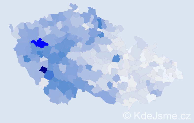 Příjmení: 'Soukup', počet výskytů 6129 v celé ČR