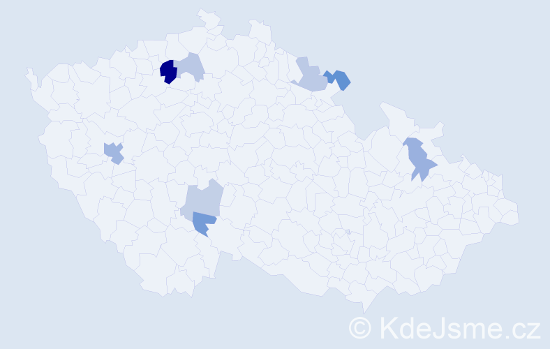 Příjmení: 'Kaščak', počet výskytů 13 v celé ČR
