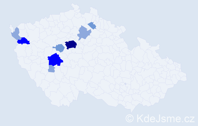 Příjmení: 'Mázdra', počet výskytů 33 v celé ČR
