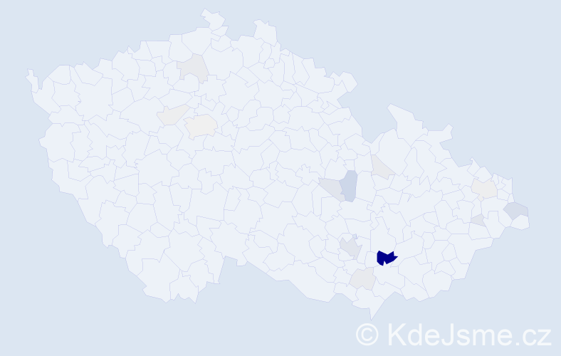 Příjmení: 'Bodečková', počet výskytů 61 v celé ČR