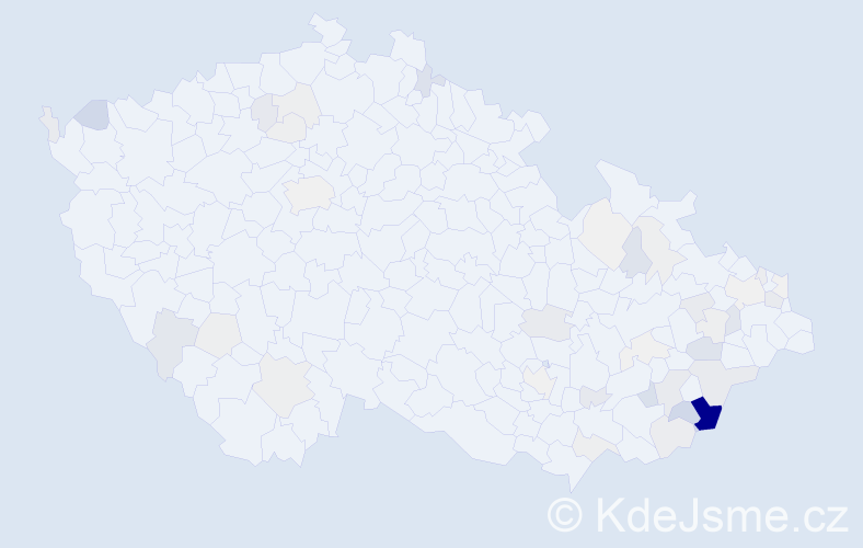 Příjmení: 'Lysáček', počet výskytů 143 v celé ČR