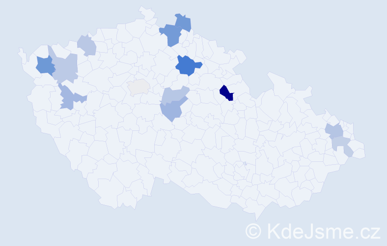 Příjmení: 'Gurinová', počet výskytů 24 v celé ČR