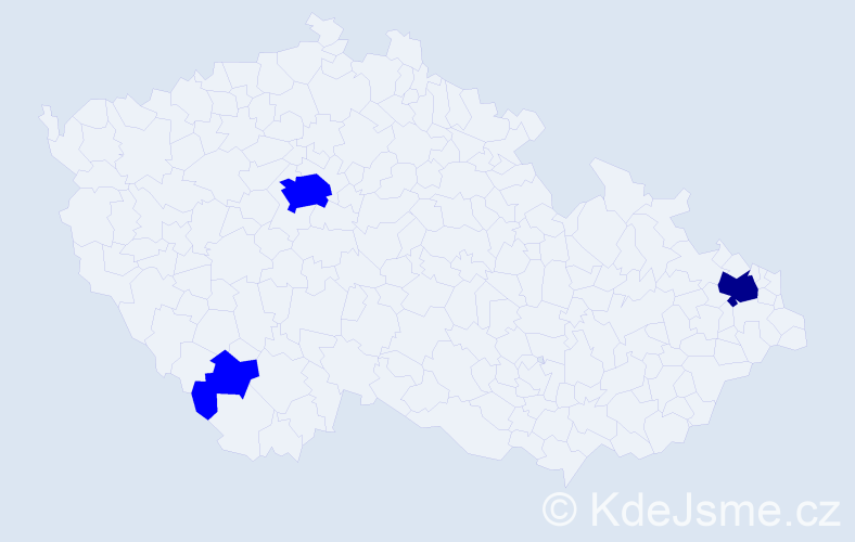 Příjmení: 'Ma', počet výskytů 4 v celé ČR