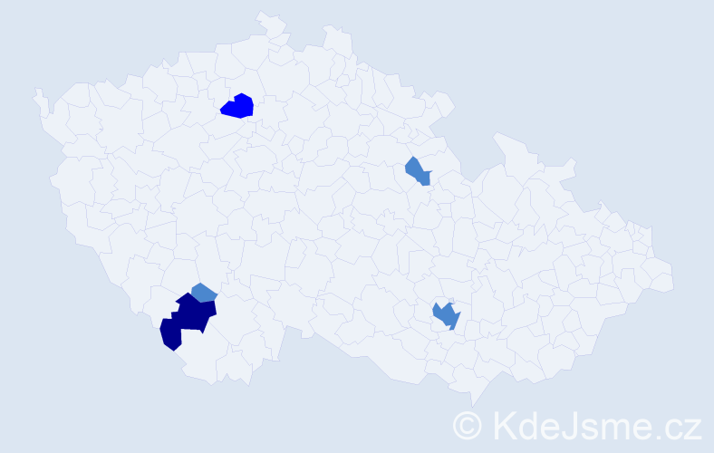 Příjmení: 'Matějeková', počet výskytů 8 v celé ČR
