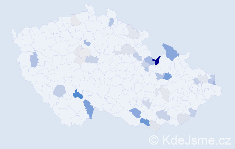 Příjmení: 'Repa', počet výskytů 74 v celé ČR