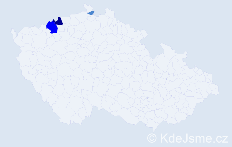 Příjmení: 'Vondrisková', počet výskytů 6 v celé ČR