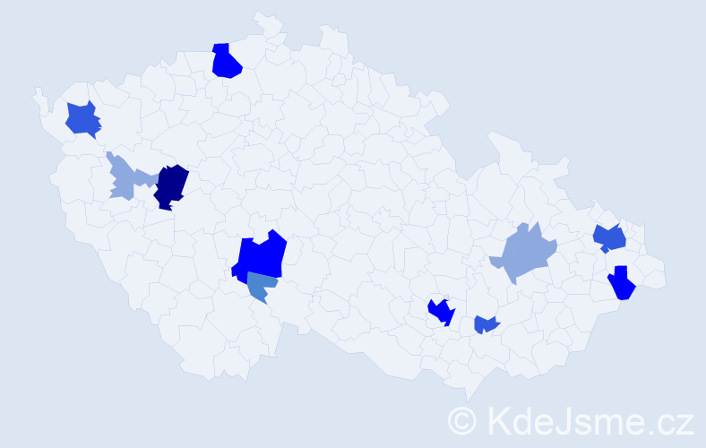 Příjmení: 'Pajtl', počet výskytů 35 v celé ČR