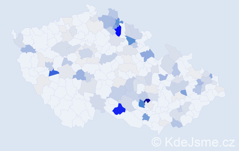 Příjmení: 'Bém', počet výskytů 397 v celé ČR