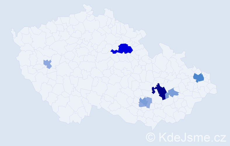 Příjmení: 'Čépe', počet výskytů 22 v celé ČR