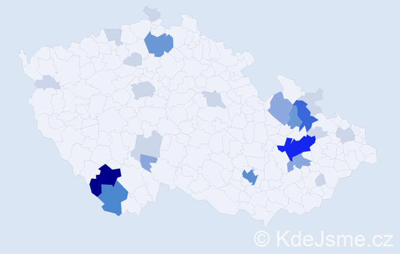 Příjmení: 'Korytar', počet výskytů 74 v celé ČR