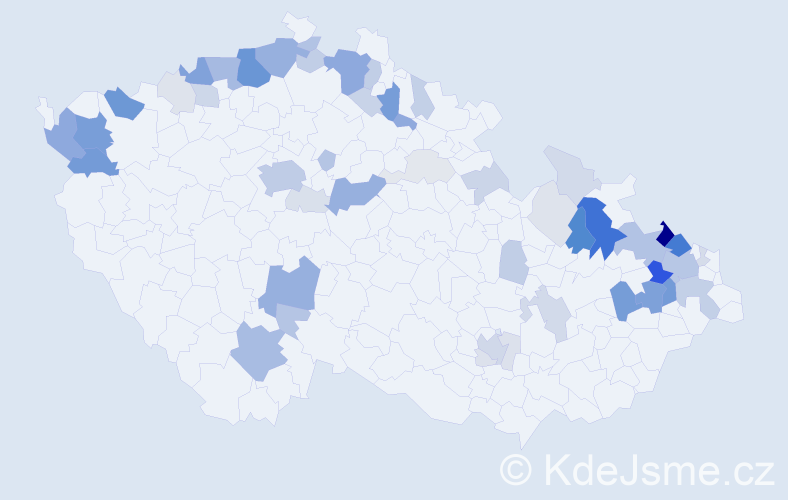 Příjmení: 'Thielová', počet výskytů 190 v celé ČR