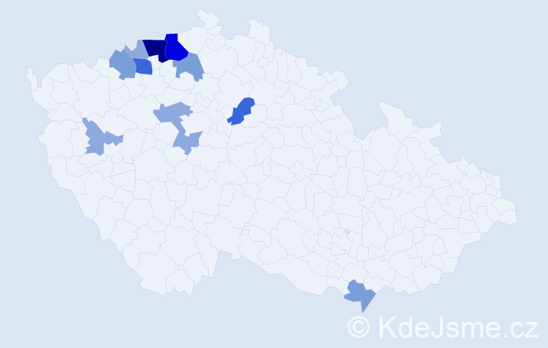 Příjmení: 'Tausche', počet výskytů 31 v celé ČR