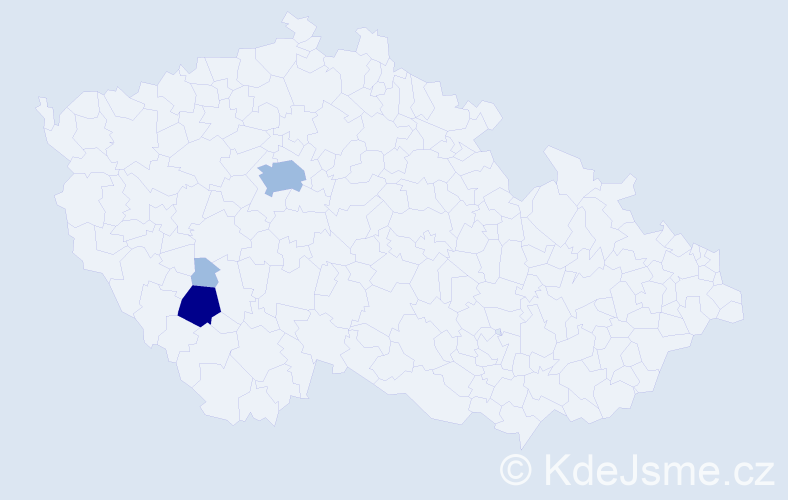 Příjmení: 'Belháčková', počet výskytů 6 v celé ČR