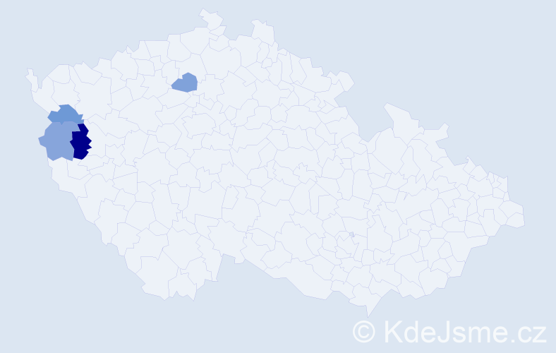 Příjmení: 'Lokšeninec', počet výskytů 5 v celé ČR