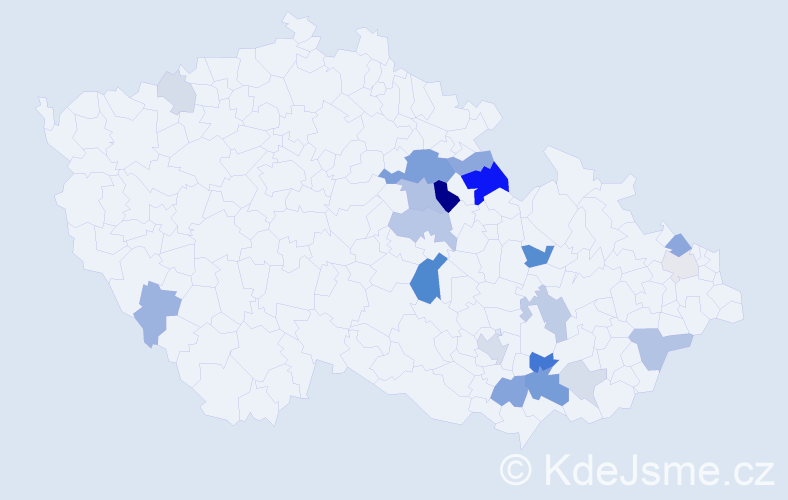 Příjmení: 'Pekáčová', počet výskytů 51 v celé ČR