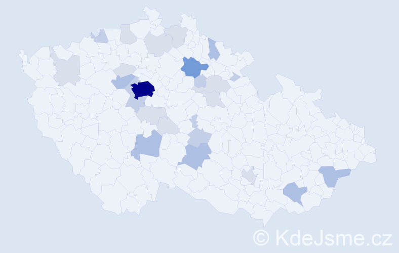 Příjmení: 'Deyl', počet výskytů 67 v celé ČR