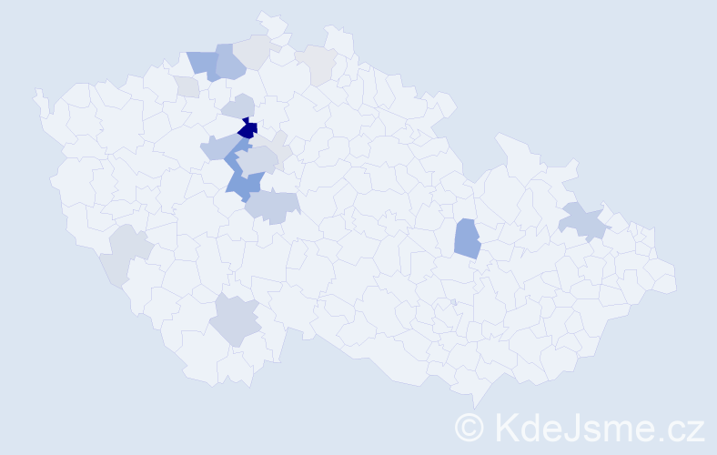 Příjmení: 'Humpl', počet výskytů 69 v celé ČR