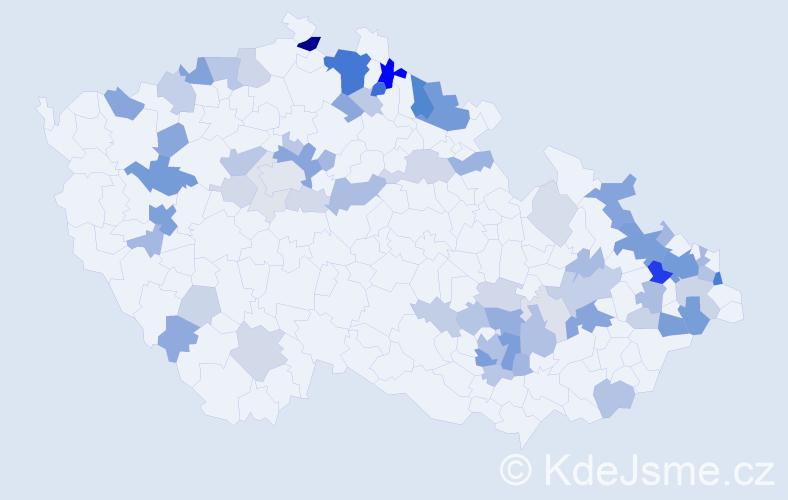 Příjmení: 'Dresslerová', počet výskytů 187 v celé ČR