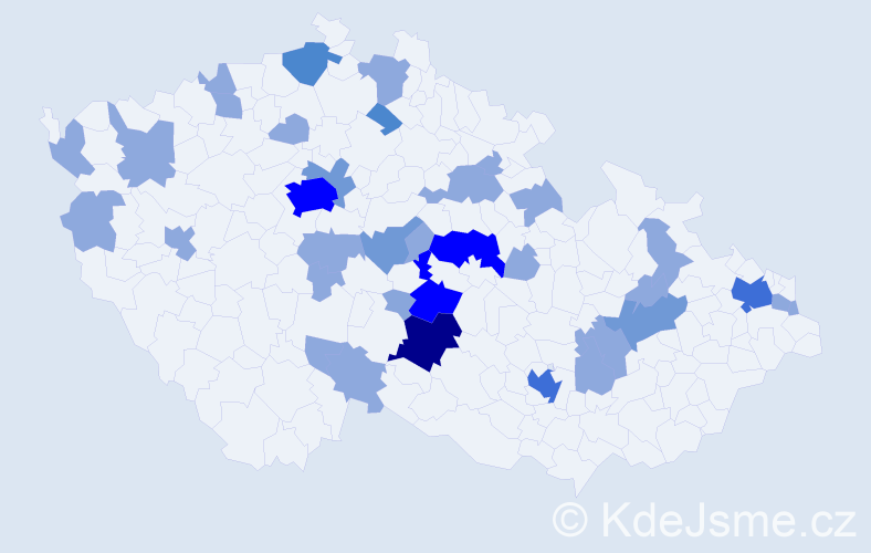 Příjmení: 'Haláková', počet výskytů 82 v celé ČR